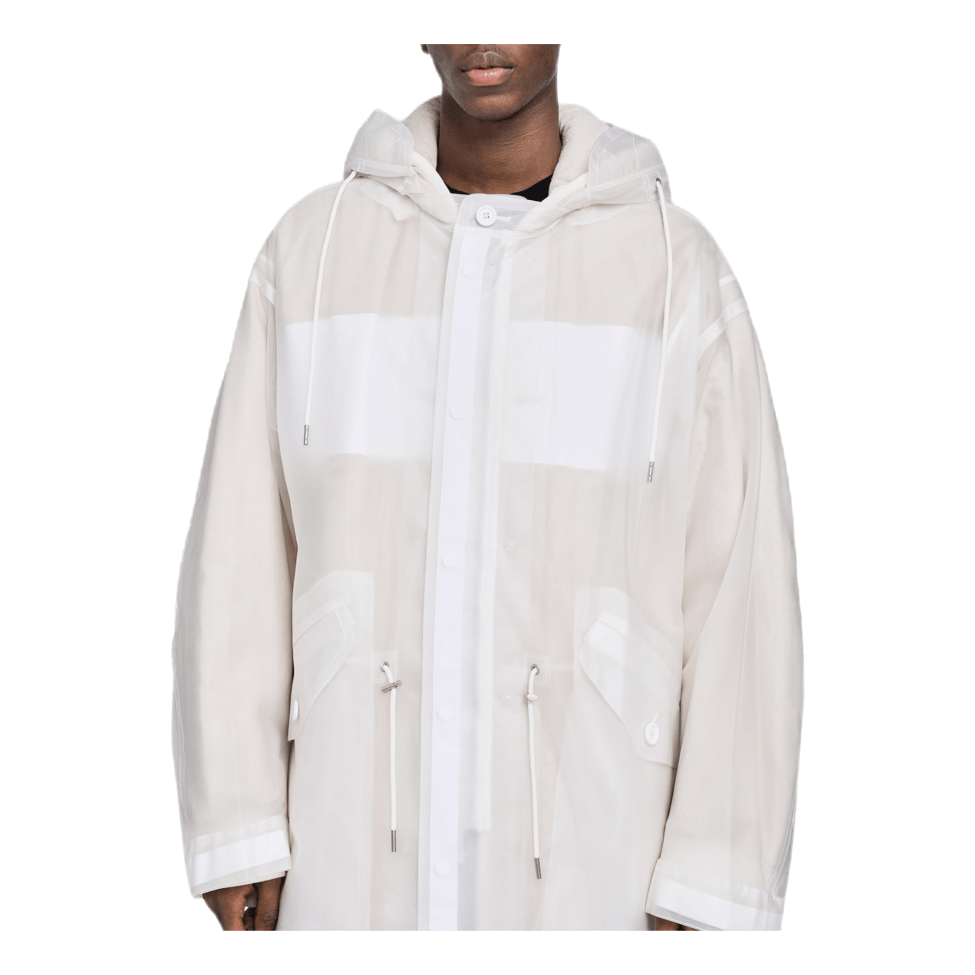 Transparent Fishtail Parka White