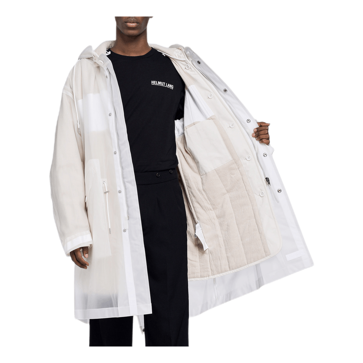Transparent Fishtail Parka White