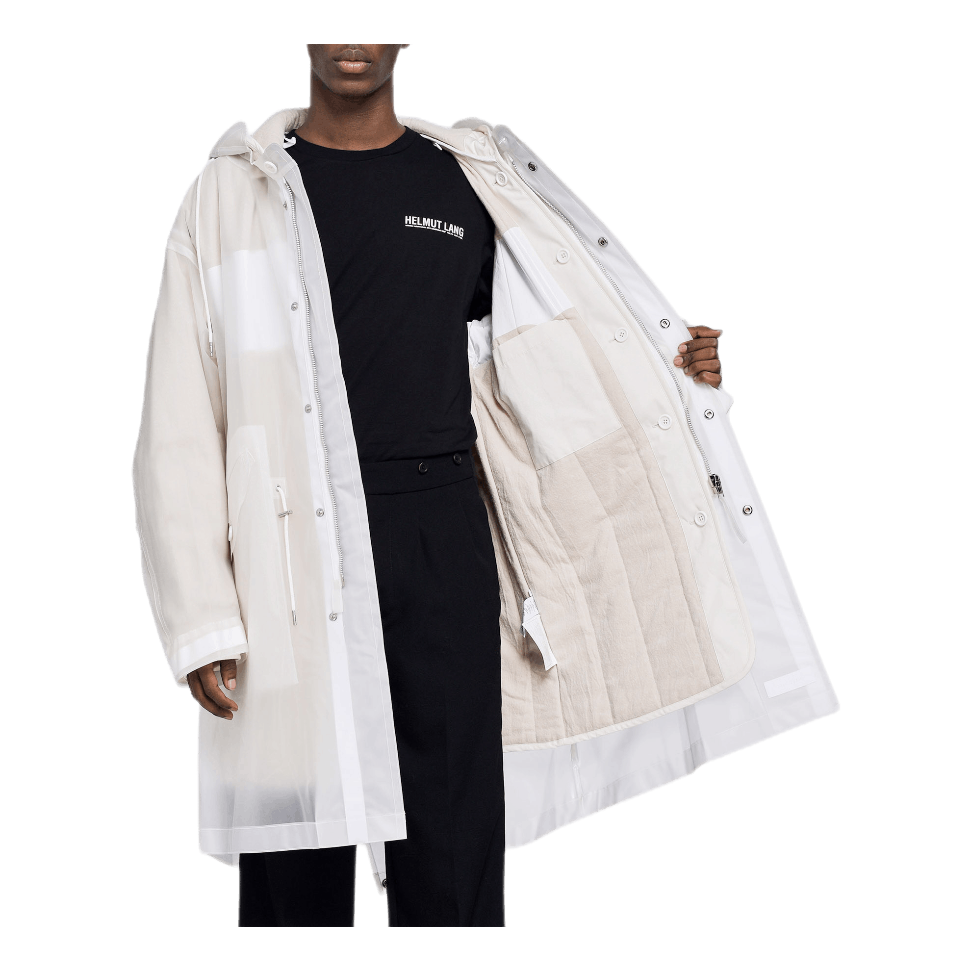 Transparent Fishtail Parka White