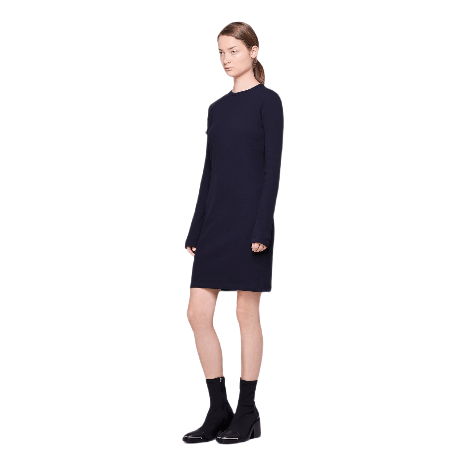 Long Sleeve Harness Dress Blue