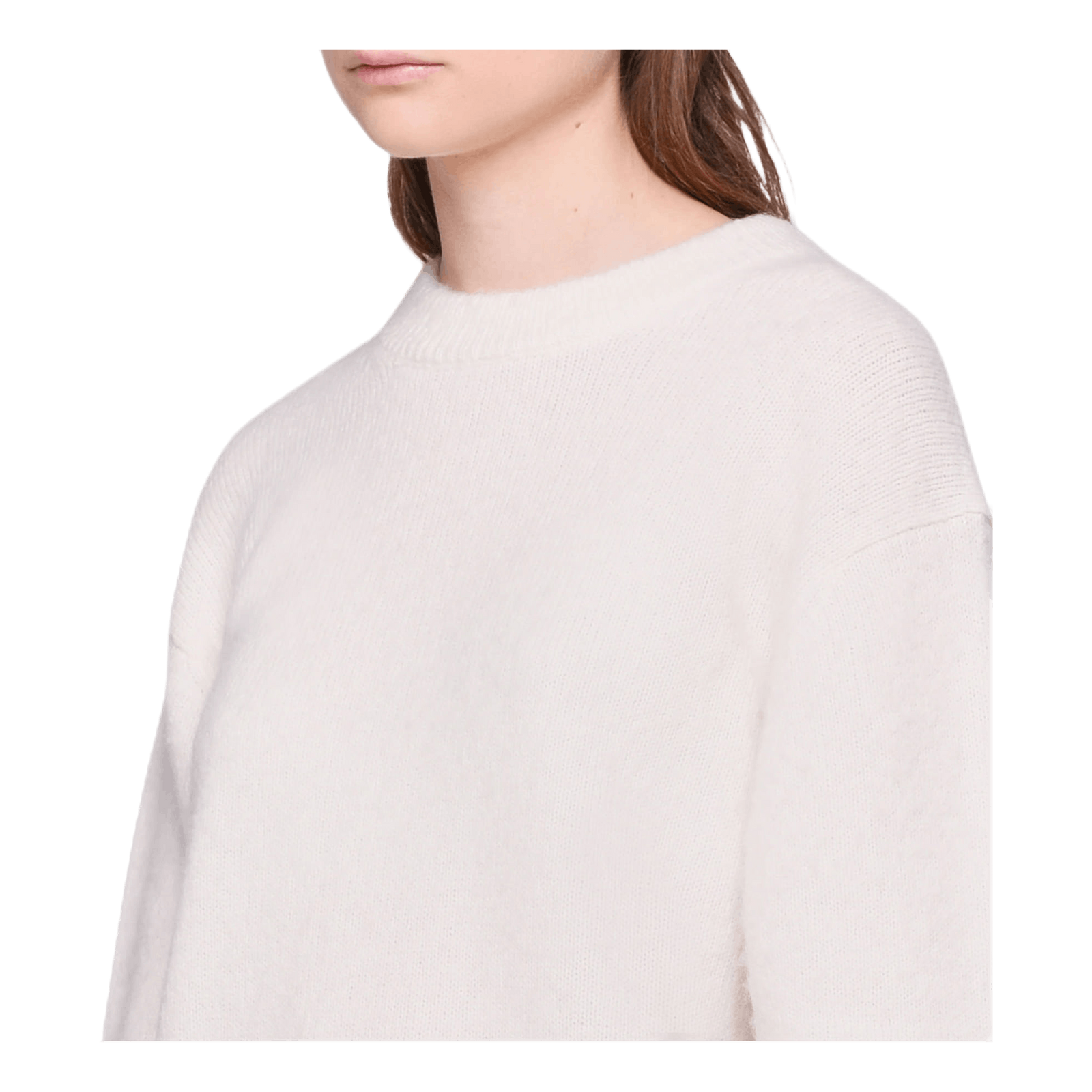 Brushed Alpaca Open Sweater White