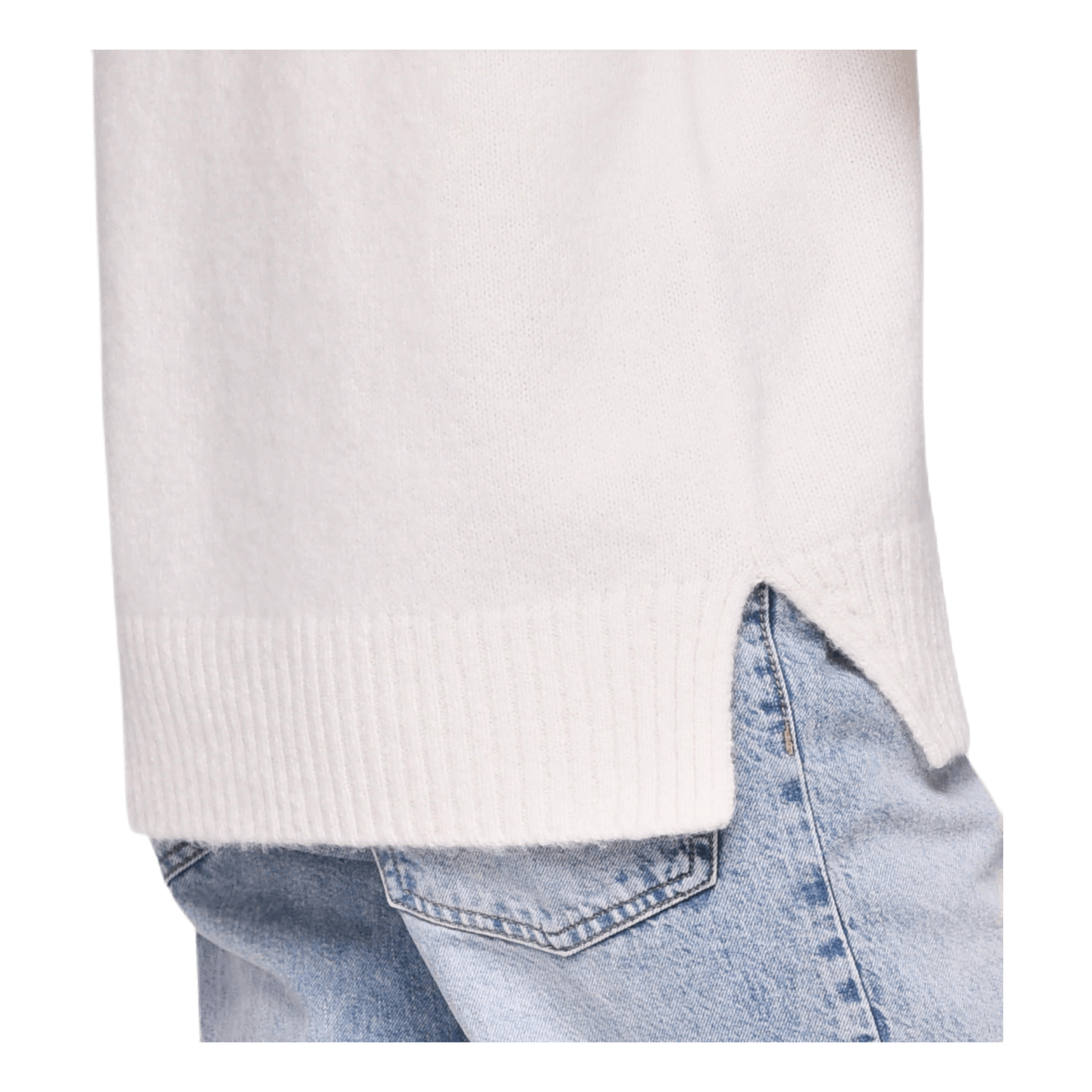 Brushed Alpaca Open Sweater White