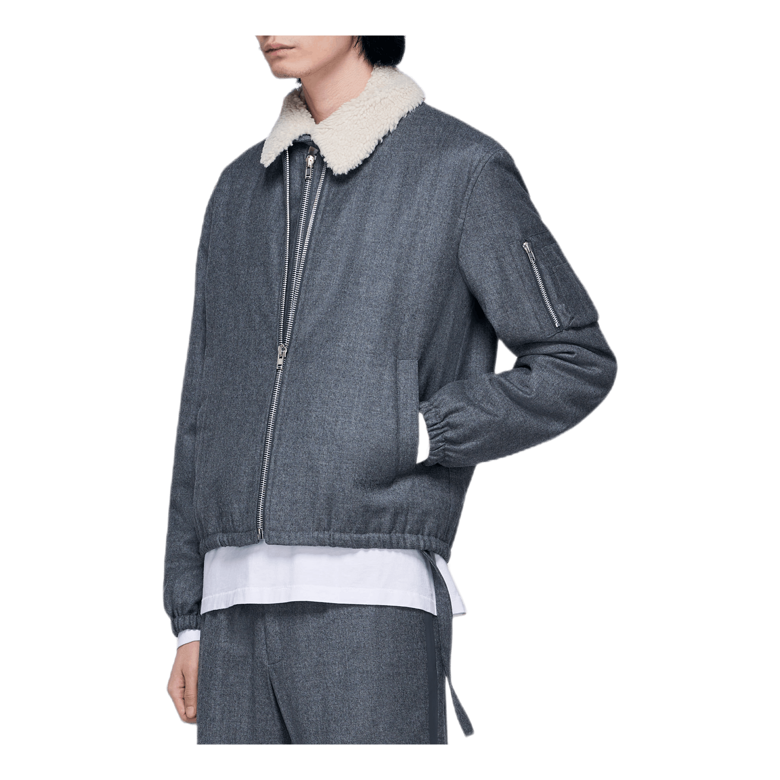 Padded Flannel Bomber Gray