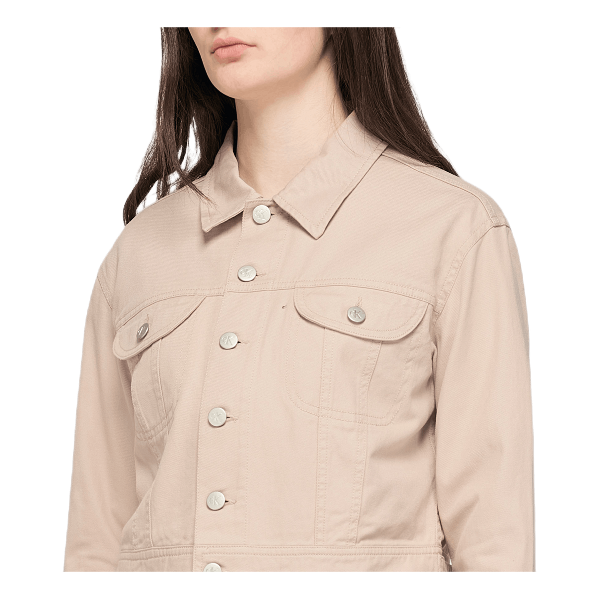 Cropped Twill Jacket Gray