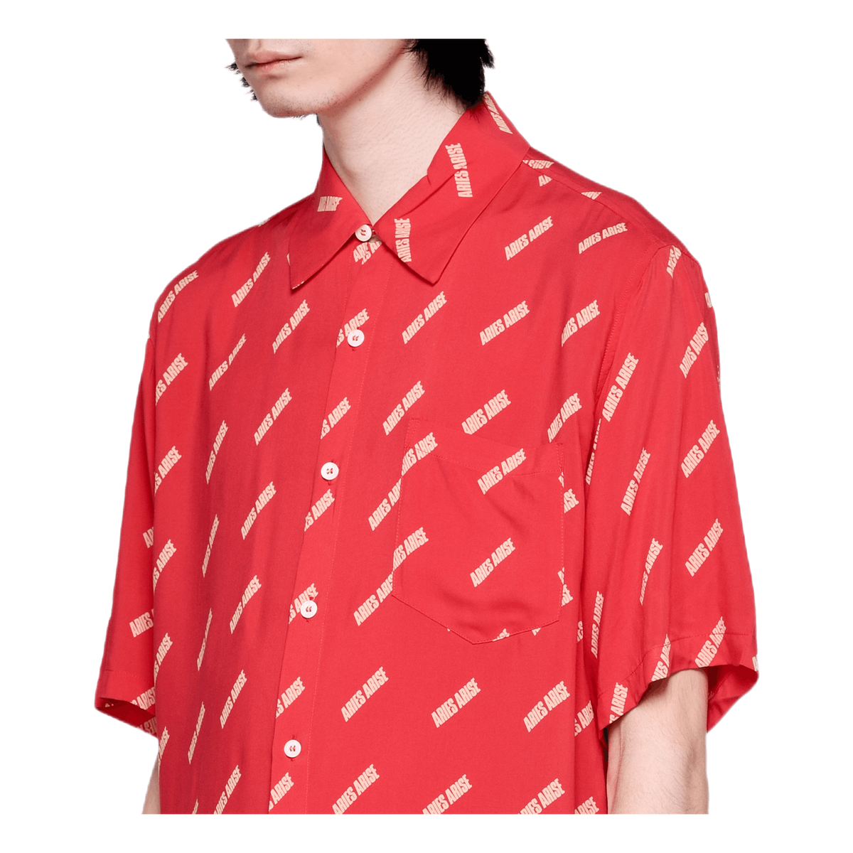 Logo Print Bowling Shirt Red
