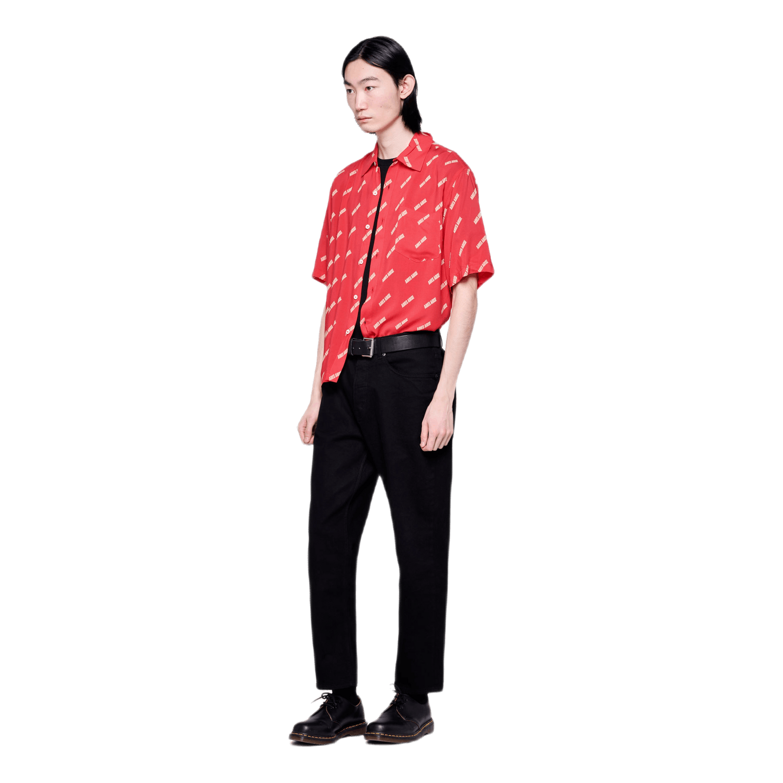 Logo Print Bowling Shirt Red