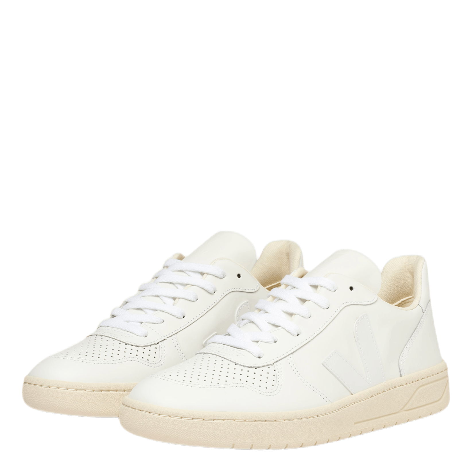 Mens V-10 Leather White