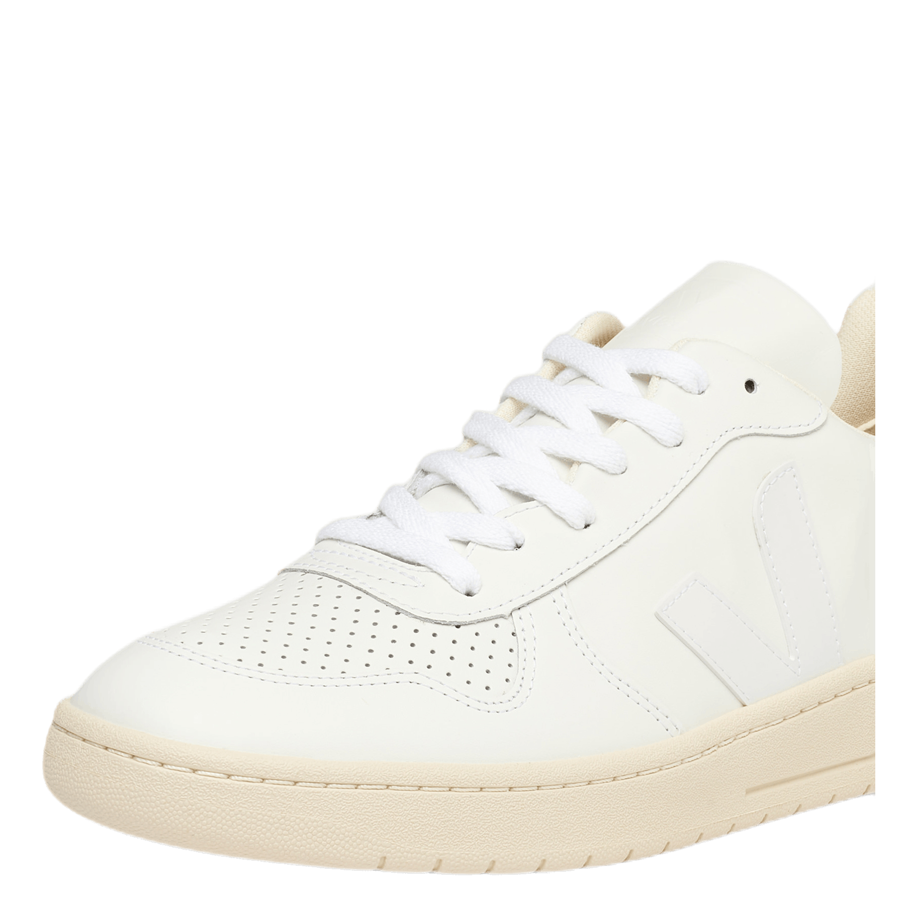 Mens V-10 Leather White